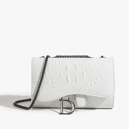 Women Sequined Chain Crossbody Bag With PU Leather - Chain Strap
