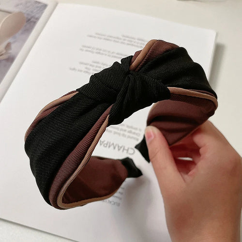 New Fashion Women Headband Spring Center Knot Hairband Wide Side Casual Turban Girls Hair Accessories Wholesale