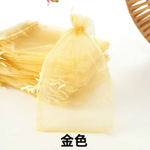 50pcs 7x9cm 9x12cm 10x15cm Sheer Organza Bags Wedding Party Candy Chocolate Bags Gift Pouches Jewelry Storage Drawstring Bags