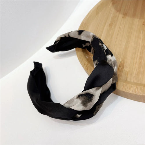 Ethnic style fabric knotted headband wide edge non-slip hairband fashion women's hair accessories