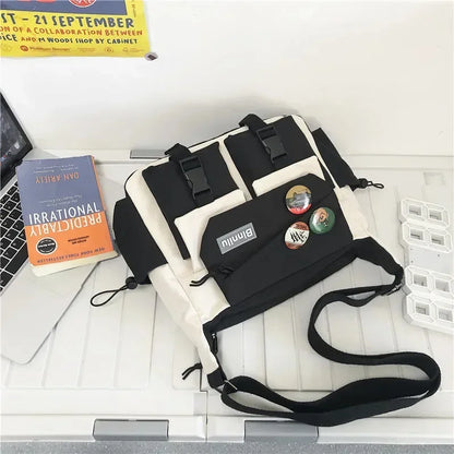YIYUEQIANLI Harajuku Nylon Crossbody Bag For Men And Women - Durable Everyday Messenger Bag