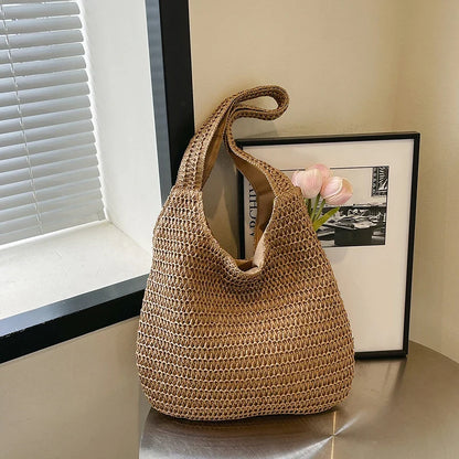 Yogodlns Rattan Women Shoulder Bag Woven Straw Tote - Large Capacity Beach Purse