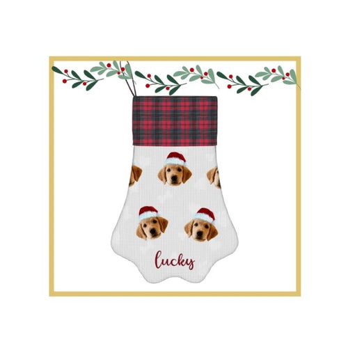 Custom Christmas Stocking 2026 Personalized Name Photo Christmas Socks Gift Bag For Christmas Tree Decorative Pendant