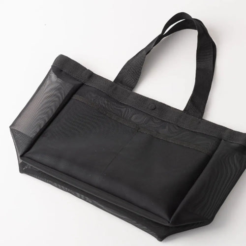 Solid color gauze handbag transparent storage bag shoulder bag beach bag Large capacity mall transparent net shopping bag 1 pc