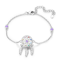 Silver Plated Stars Heart Shape Butterflies Clover Clasp Bracelet for Women Fit Original Charms Beads DIY Making Gift