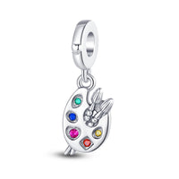 Hot Sale Charms Fit Pandora 925 Original Bracelet Silvering Owl With Blue Zircon Red Heart Charms Beads Fine DIY Jewelry Making