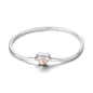 Silver Plated Stars Heart Shape Butterflies Clover Clasp Bracelet for Women Fit Original Charms Beads DIY Making Gift