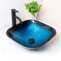 Above Counter Artistic Tempered Glass Bathroom Sink Transparent Counter Top Bathroom Single Bowl Vessel Basin - 7DAY'S