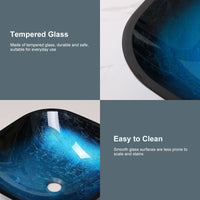 Above Counter Artistic Tempered Glass Bathroom Sink Transparent Counter Top Bathroom Single Bowl Vessel Basin - 7DAY'S