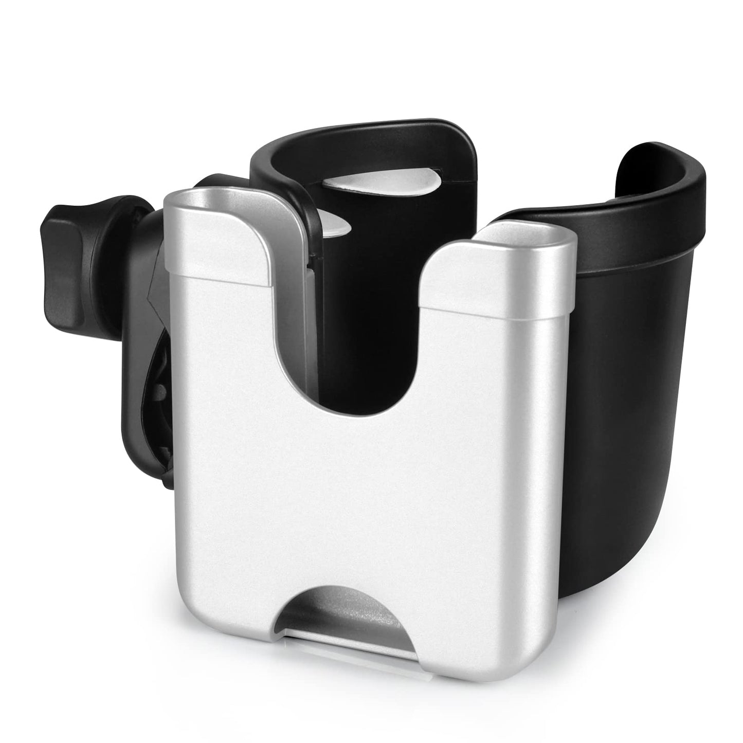 Accmor Stroller Cup Holder with Phone Holder, Bike Cup Holder, Universal Cup Holder for Uppababy Nuna Doona Strollers, 2 - in - 1 Cup Phone Holder for Stroller, Bike, Wheelchair, Walker, Scooter - 7DAY'S