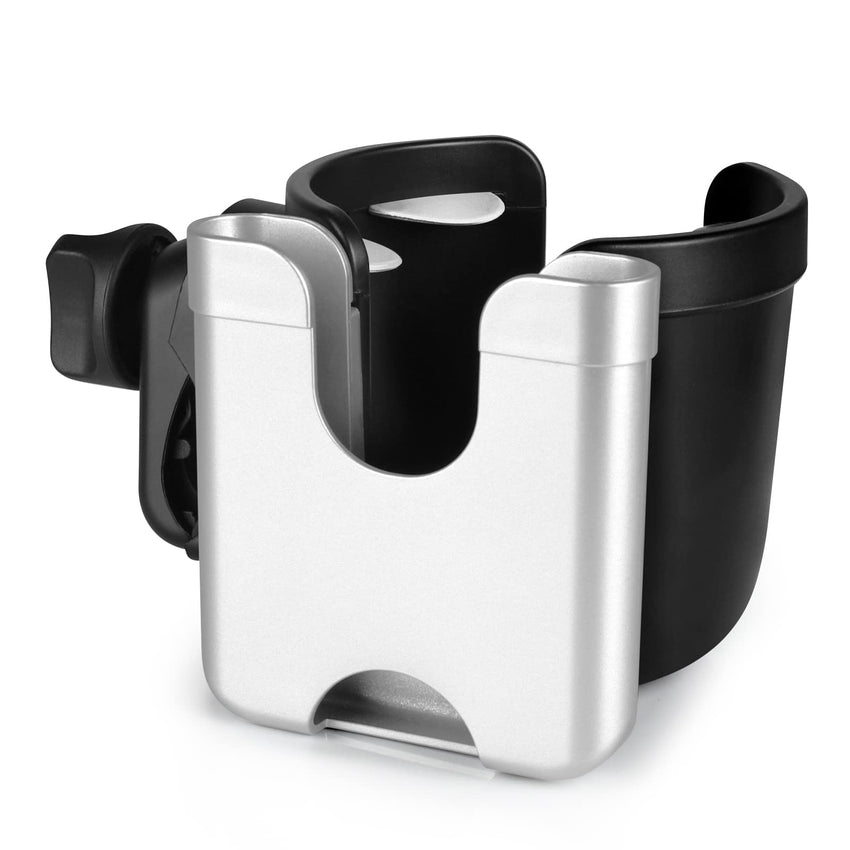 Accmor Stroller Cup Holder with Phone Holder, Bike Cup Holder, Universal Cup Holder for Uppababy Nuna Doona Strollers, 2 - in - 1 Cup Phone Holder for Stroller, Bike, Wheelchair, Walker, Scooter - 7DAY'S