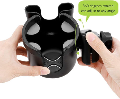 Accmor Stroller Cup Holder with Phone Holder, Bike Cup Holder, Universal Cup Holder for Uppababy Nuna Doona Strollers, 2 - in - 1 Cup Phone Holder for Stroller, Bike, Wheelchair, Walker, Scooter - 7DAY'S