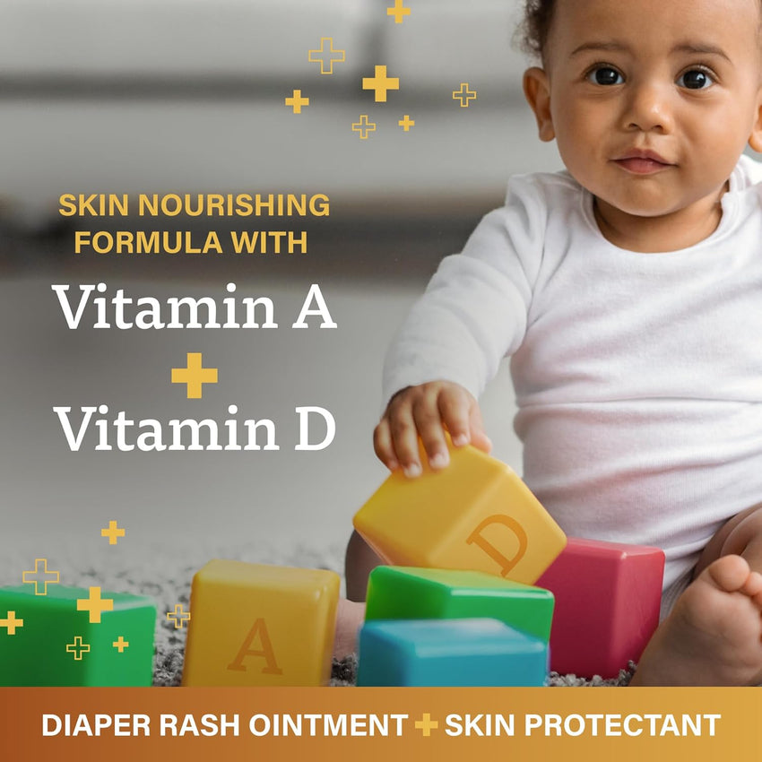 A+D Original Diaper Rash Ointment Prevents & Treats Diaper Rash, Moisturizing Skin Protectant with Vitamins A & D, Healing Skin Ointment for Dry and Cracked Skin 4oz - 7DAY'S