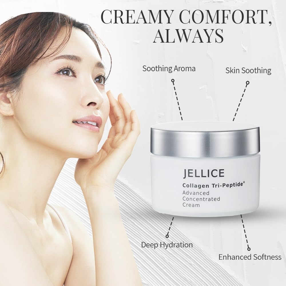 Advanced Concentrated Collagen Face Cream - Face Moisturizer for Women of All Skin Types with Collagen Tripeptides for Enhanced Hydration & Elasticity - Japanese Cosmetics - 1.01 oz - 7DAY'S