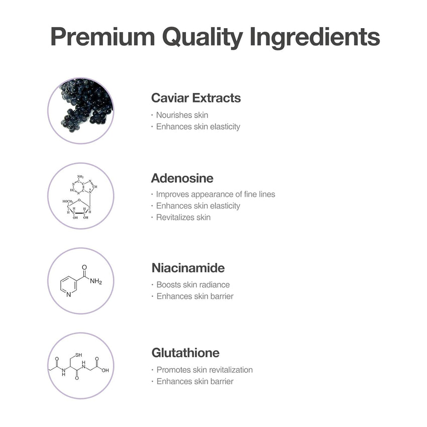 Age Defying Caviar Cream – Premium Anti - Aging Moisturizer with 12% Caviar Extract and Glutathione for Face and Neck (50ml/1.69 oz) - 7DAY'S