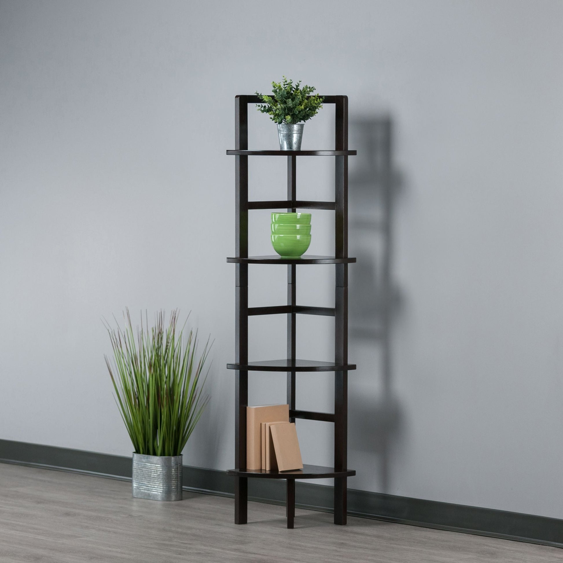 Aiden Corner Bakers Rack in Coffee Finish - 7DAY'S