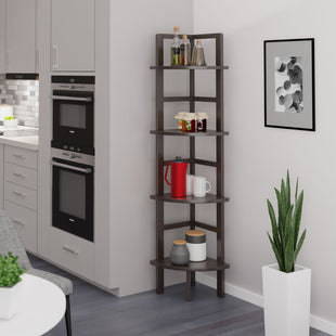 Aiden Corner Bakers Rack in Coffee Finish - 7DAY'S