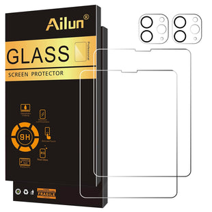 Ailun 2 Pack Screen Protector for iPad Pro 13 Inch 2024 7th Generation + 2 Pack Camera Lens Protector,Tempered Glass Anti - Scratch Case Friendly, Compatible with Face ID Apple Pencil[4 Pack] - 7DAY'S