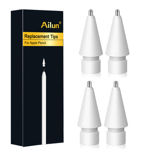 Ailun 3 Pack Apple Pencil Tips Replacement,Compatible with Apple Pencil 1st and 2nd Gen,Penlike Metal Nib Wear - Resistant Pen Needle Stylus Tip,Precise Control White - 7DAY'S
