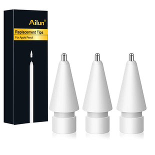 Ailun 3 Pack Apple Pencil Tips Replacement,Compatible with Apple Pencil 1st and 2nd Gen,Penlike Metal Nib Wear-Resistant Pen Needle Stylus Tip,Precise Control White
