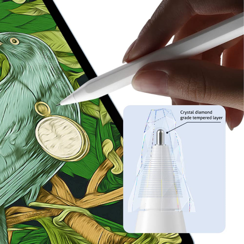 Ailun 3 Pack Apple Pencil Tips Replacement,Compatible with Apple Pencil 1st and 2nd Gen,Penlike Metal Nib Wear - Resistant Pen Needle Stylus Tip,Precise Control White - 7DAY'S