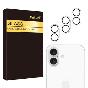 Ailun 3 Pack Camera Lens Protector for iPhone 16 Pro 6.3" / 14 Pro 6.1" & iPhone 16 Pro Max 6.9" / 14 Pro Max 6.7",Tempered Glass,9H Hardness,Anti - Scratch,Case Friendly[Does not Affect Night Shots] - 7DAY'S