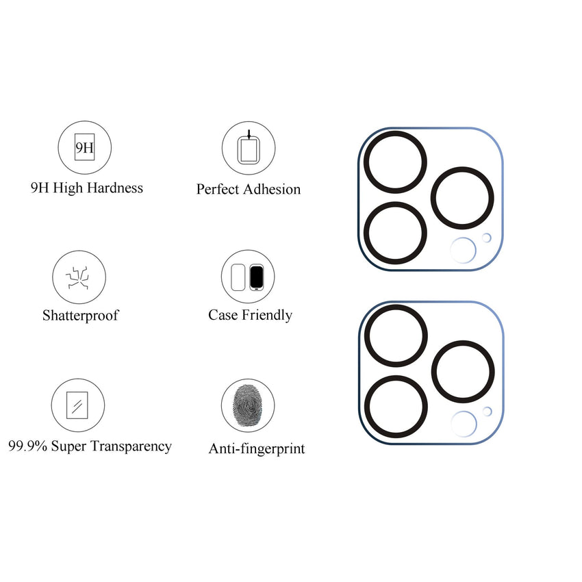 Ailun 3 Pack Camera Lens Protector for iPhone 16 Pro 6.3" / 14 Pro 6.1" & iPhone 16 Pro Max 6.9" / 14 Pro Max 6.7",Tempered Glass,9H Hardness,Anti - Scratch,Case Friendly[Does not Affect Night Shots] - 7DAY'S