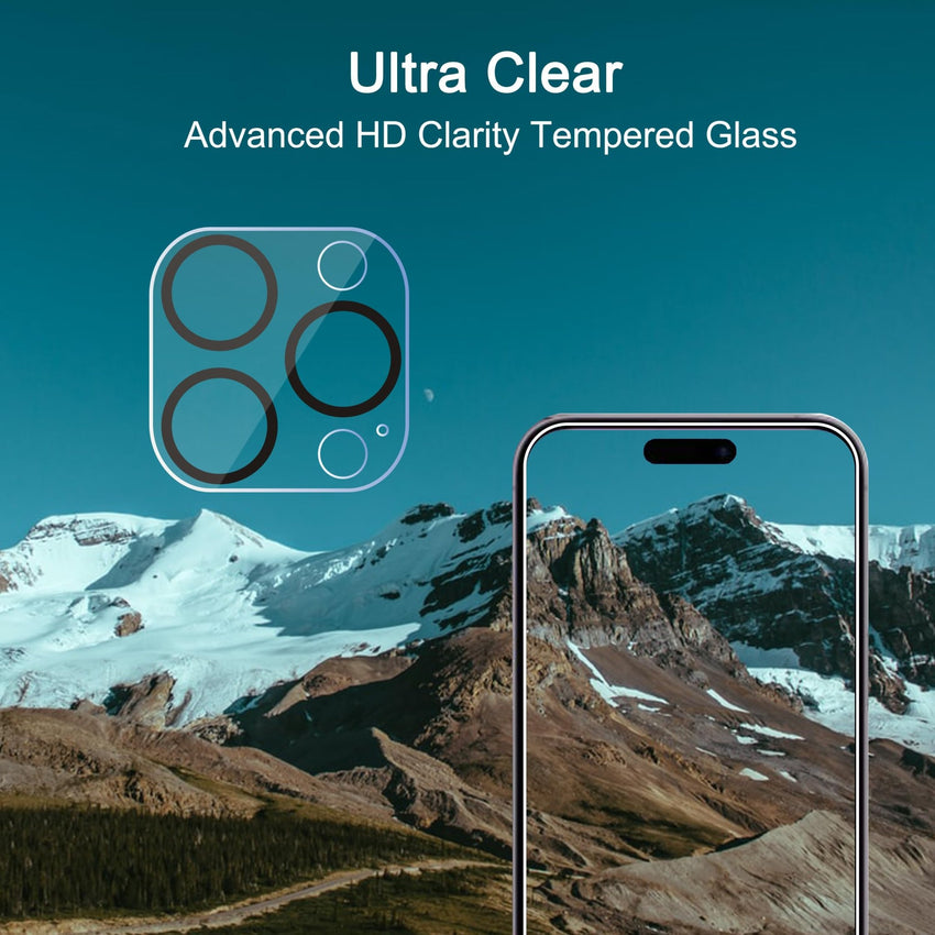 Ailun 3 Pack Camera Lens Protector for iPhone 16 Pro 6.3" / 14 Pro 6.1" & iPhone 16 Pro Max 6.9" / 14 Pro Max 6.7",Tempered Glass,9H Hardness,Anti - Scratch,Case Friendly[Does not Affect Night Shots] - 7DAY'S