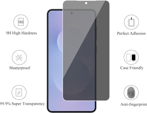 Ailun 3 Pack Privacy Screen Protector for Galaxy S25 Edge [6.7 inch] + 3 Pack Camera Lens Protector, Anti Spy Private Tempered Glass Film, Case Friendly, [9H Hardness] - HD [6 Pack] - 7DAY'S