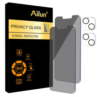 Ailun 3 Pack Privacy Screen Protector for iPhone 16 Pro Max [6.9 inch]+ 3 Pack Camera Lens Protector,Dynamic Island Compatible,Anti Spy Tempered Glass[9H Hardness] - HD - 7DAY'S