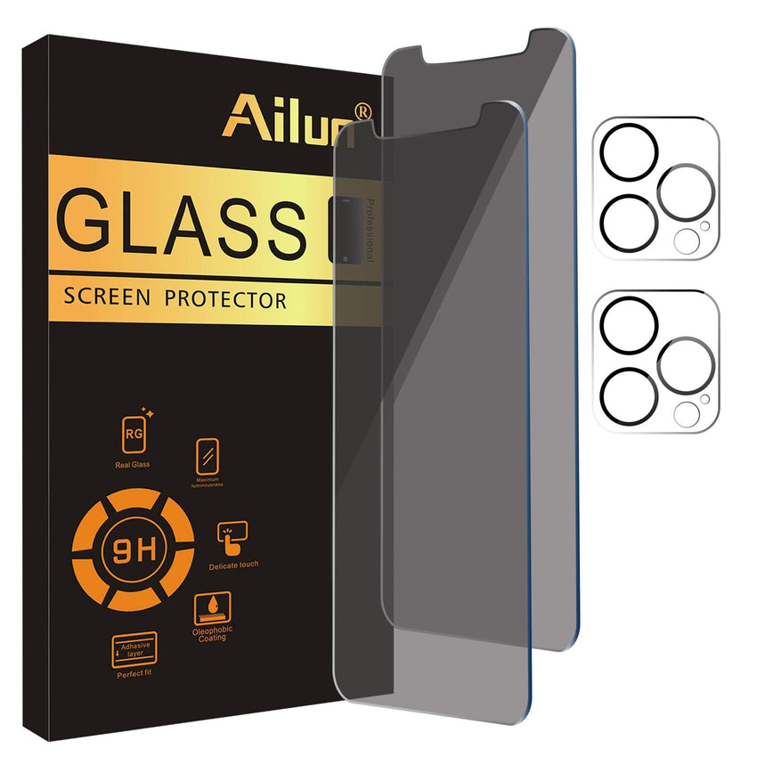 Ailun 3 Pack Privacy Screen Protector for iPhone 16 Pro Max [6.9 inch]+ 3 Pack Camera Lens Protector,Dynamic Island Compatible,Anti Spy Tempered Glass[9H Hardness] - HD - 7DAY'S