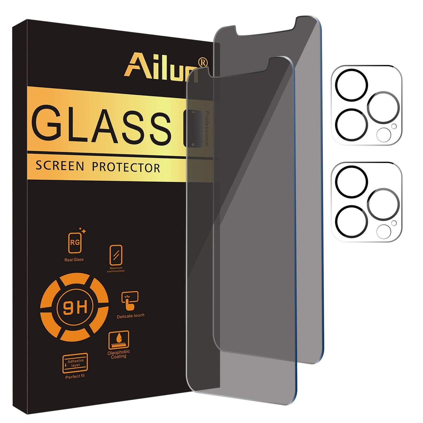 Ailun 3 Pack Privacy Screen Protector for iPhone 16 Pro Max [6.9 inch]+ 3 Pack Camera Lens Protector,Dynamic Island Compatible,Anti Spy Tempered Glass[9H Hardness] - HD - 7DAY'S