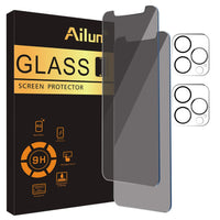 Ailun 3 Pack Privacy Screen Protector for iPhone 16 Pro Max [6.9 inch]+ 3 Pack Camera Lens Protector,Dynamic Island Compatible,Anti Spy Tempered Glass[9H Hardness] - HD - 7DAY'S