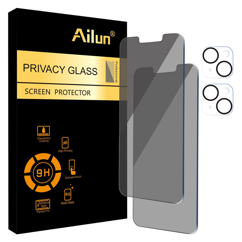 Ailun 3 Pack Privacy Screen Protector for iPhone 16 Pro Max [6.9 inch]+ 3 Pack Camera Lens Protector,Dynamic Island Compatible,Anti Spy Tempered Glass[9H Hardness] - HD - 7DAY'S
