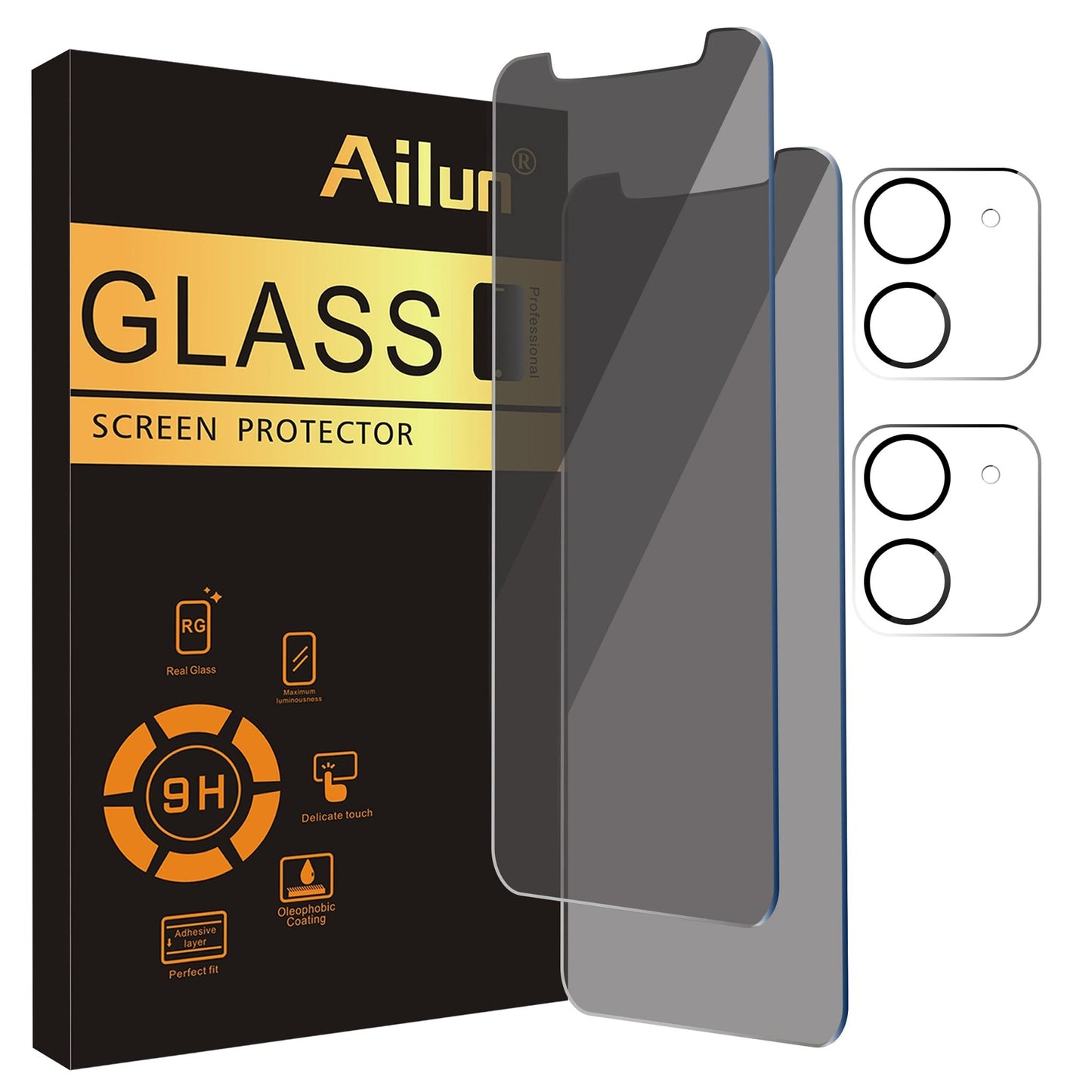 Ailun 3 Pack Privacy Screen Protector for iPhone 16 Pro Max [6.9 inch]+ 3 Pack Camera Lens Protector,Dynamic Island Compatible,Anti Spy Tempered Glass[9H Hardness] - HD - 7DAY'S