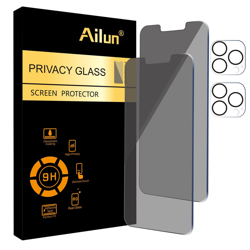Ailun 3 Pack Privacy Screen Protector for iPhone 16 Pro Max [6.9 inch]+ 3 Pack Camera Lens Protector,Dynamic Island Compatible,Anti Spy Tempered Glass[9H Hardness] - HD - 7DAY'S