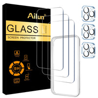 Ailun 3 Pack Screen Protector for iPhone 16 Pro Max [6.9 inch] + 3 Pack Camera Lens Protector with Installation Frame,Sensor Protection,Dynamic Island Compatible,Case Friendly Tempered Glass Film - 7DAY'S