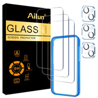 Ailun 3 Pack Screen Protector for iPhone 16 Pro Max [6.9 inch] + 3 Pack Camera Lens Protector with Installation Frame,Sensor Protection,Dynamic Island Compatible,Case Friendly Tempered Glass Film - 7DAY'S