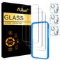 Ailun 3 Pack Screen Protector for iPhone 16 Pro Max [6.9 inch] + 3 Pack Camera Lens Protector with Installation Frame,Sensor Protection,Dynamic Island Compatible,Case Friendly Tempered Glass Film - 7DAY'S