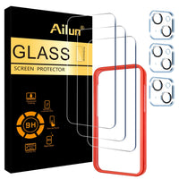 Ailun 3 Pack Screen Protector for iPhone 16 Pro Max [6.9 inch] + 3 Pack Camera Lens Protector with Installation Frame,Sensor Protection,Dynamic Island Compatible,Case Friendly Tempered Glass Film - 7DAY'S