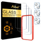 Ailun 3 Pack Screen Protector for iPhone 16 Pro Max [6.9 inch] + 3 Pack Camera Lens Protector with Installation Frame,Sensor Protection,Dynamic Island Compatible,Case Friendly Tempered Glass Film - 7DAY'S