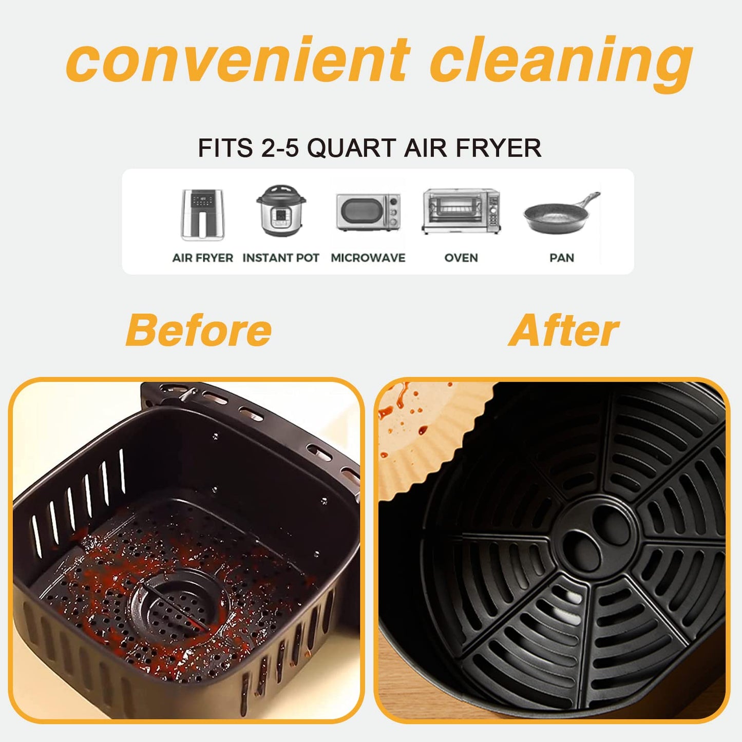 Ailun Air Fryer Paper Liners 8inch, 100PCS Non - Stick Parchment Paper,Oil Resistant,Disposable Food Grade Free of Bleach Paper Round for 5 - 8 QT Air Fryer Baking Roasting Microwave - 7DAY'S