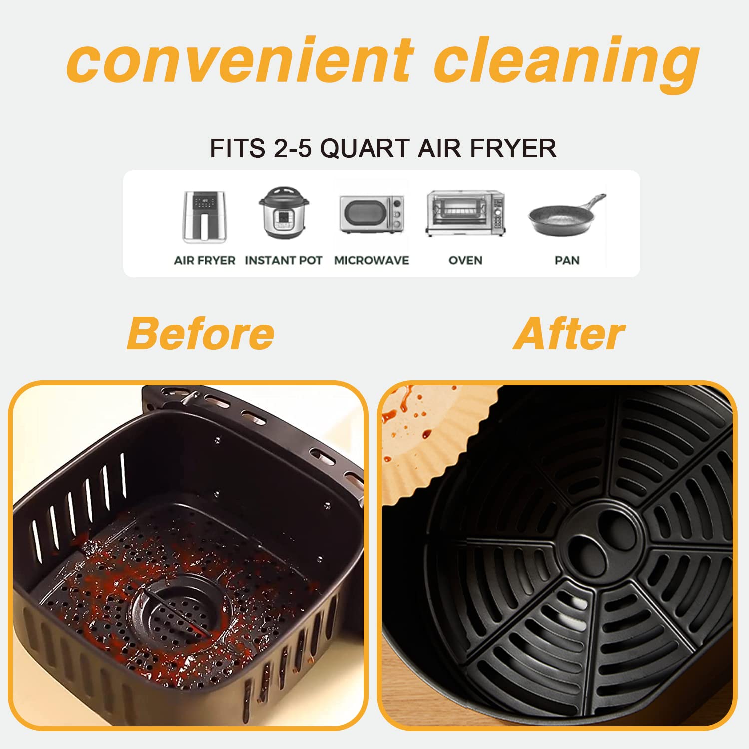 Ailun Air Fryer Paper Liners 8inch, 100PCS Non - Stick Parchment Paper,Oil Resistant,Disposable Food Grade Free of Bleach Paper Round for 5 - 8 QT Air Fryer Baking Roasting Microwave - 7DAY'S