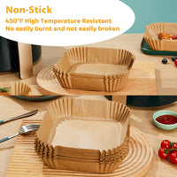 Ailun Air Fryer Paper Liners 8inch, 100PCS Non - Stick Parchment Paper,Oil Resistant,Disposable Food Grade Free of Bleach Paper Round for 5 - 8 QT Air Fryer Baking Roasting Microwave - 7DAY'S