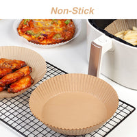 Ailun Air Fryer Paper Liners 8inch, 100PCS Non - Stick Parchment Paper,Oil Resistant,Disposable Food Grade Free of Bleach Paper Round for 5 - 8 QT Air Fryer Baking Roasting Microwave - 7DAY'S