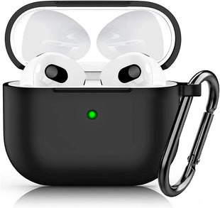 Ailun AirPods 3 Case Cover with Keychain Neck, Protective Silicone Case Skin for AirPods 3rd Generation (2021 Released), Shockproof, Supports Wireless Charging [Black]