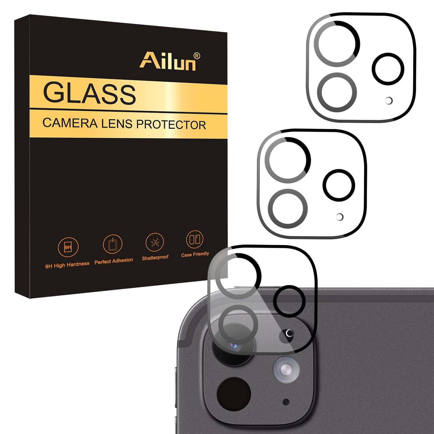 Ailun Camera Lens Protector for iPad Pro 11 Inch 2024 5th Generation and iPad Pro 13 Inch 2024 7th Generation, 9H Hardness,Ultra HD,Anti - Scratch,Case Friendly [Does not Affect Night Shots][3 Pack] - 7DAY'S
