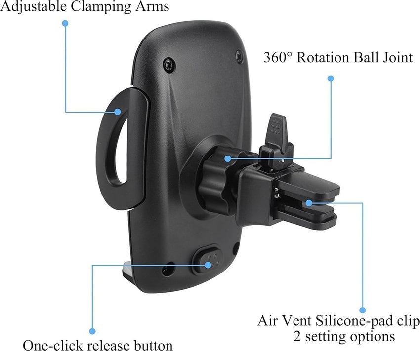 Ailun Car Phone Mount Air Vent Cellphone Holder Cradle 2Pack Universal for iPhone 15/14/13/12/11/11 Pro/11 Pro Max/X Xs XR Xs Max and More Smartphones Black - 7DAY'S