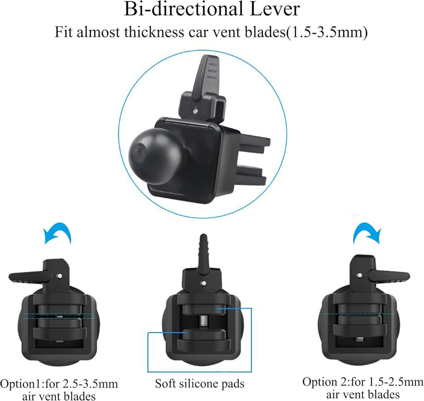 Ailun Car Phone Mount Air Vent Cellphone Holder Cradle 2Pack Universal for iPhone 15/14/13/12/11/11 Pro/11 Pro Max/X Xs XR Xs Max and More Smartphones Black - 7DAY'S