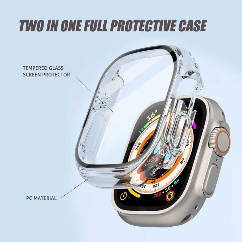 Ailun for Apple Watch Series 9 & 8 & 7 Screen Protector Case [45mm], Ultra - Thin Hard PC Case Built in Tempered Glass for iWatch, Shockproof Cover with Button [2 Pack][Black] - 7DAY'S